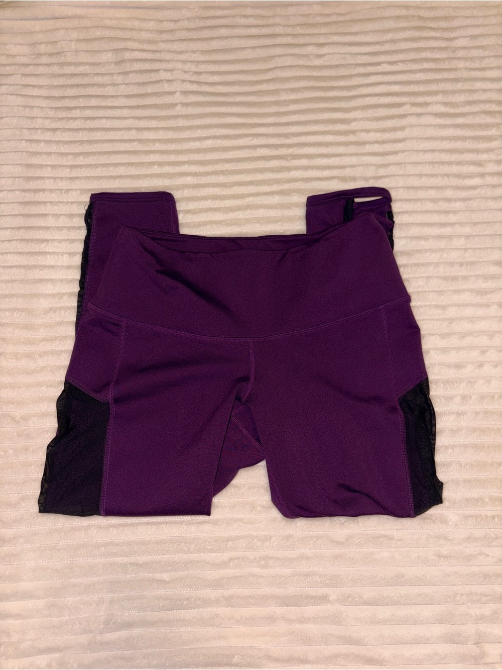 POPFLEX Active Purple workout Leggings with Lacelike Ankle Detail Size 6